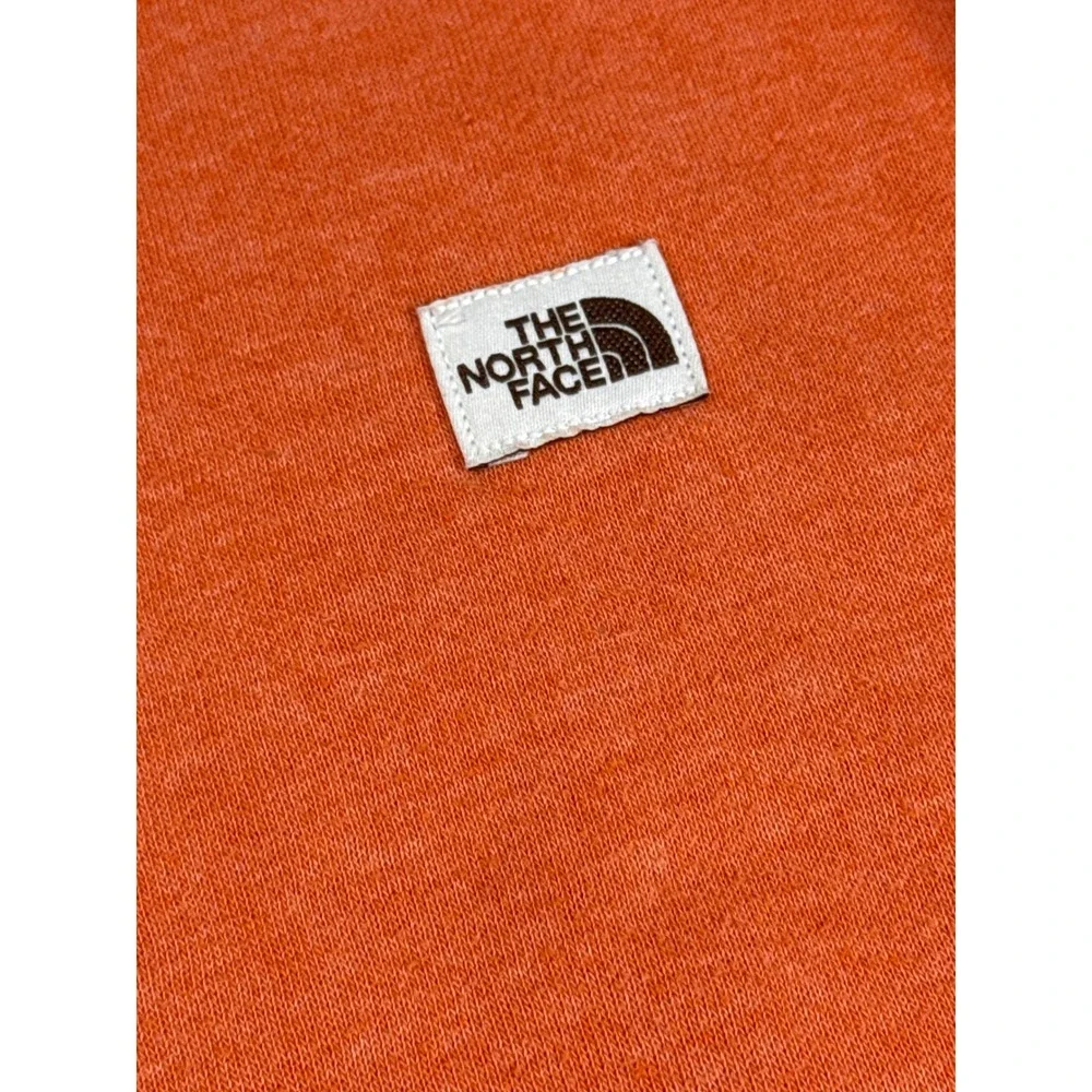 The North Face Mens Orange Heather Heritage Patch Crewneck Sweatshirt Small